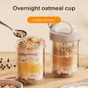 Bpa-free Overnight Oat Container Glass Oatmeal Cup with Spoon Lid Leak-proof Overnight Oats for Healthy for Meal for Cereal