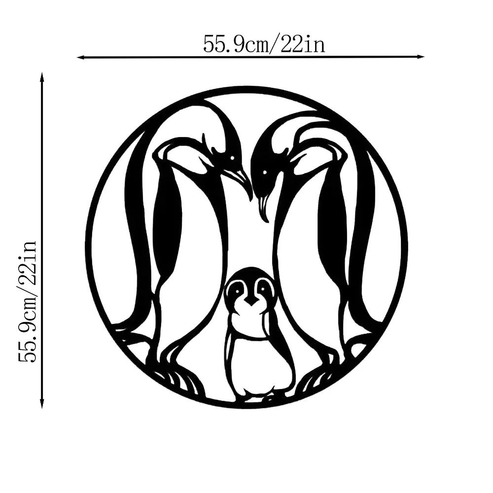 

1pc Penguin Wall Art Penguin Family Animal Themed Metal Art for Home Wall Decor New Living Room/Home Decoration чёрный