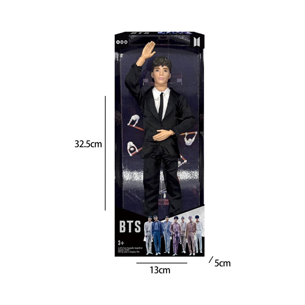 BTS 12" Articulated Body Action Figure with Card, Collectible Doll, Realistic Man Barbie Toy