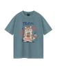 WILDROCK Hollysheesh Tropical Cat Pigment Oversized Short Sleeve T-Shirt_6 Colors (Cropped) (Type A)
