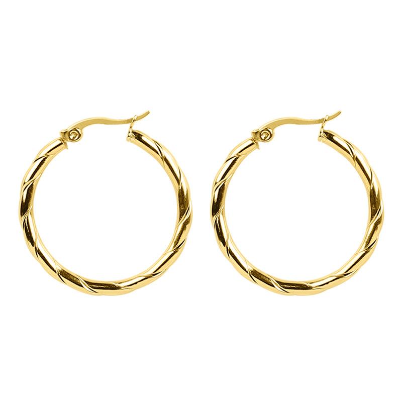 

Европейские и американские персонализированные серьги из нержавеющей стали, универсальная витая линия, серьги 18 карат, женские простые серьги с темпераментом, точечные серьги