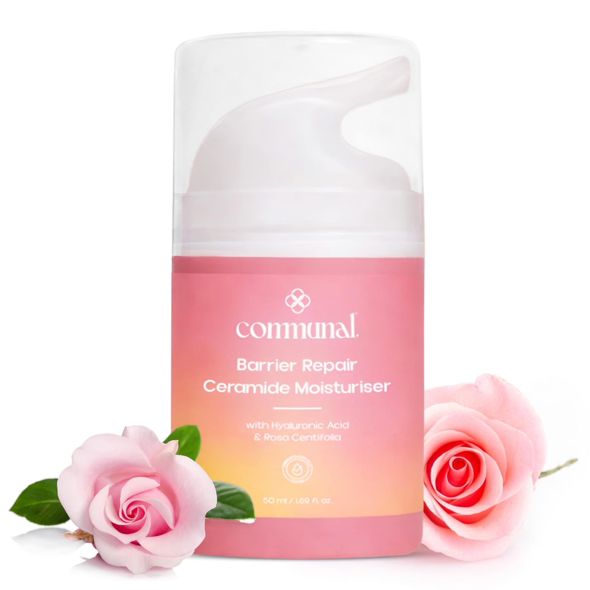 Communal Barrier Repair Ceramide Moisturiser 50ml with Hyaluronic Acid | Ceramide and Hyaluronic Acid Moisturizer for Oily & Dry Skin | Skin Barrie