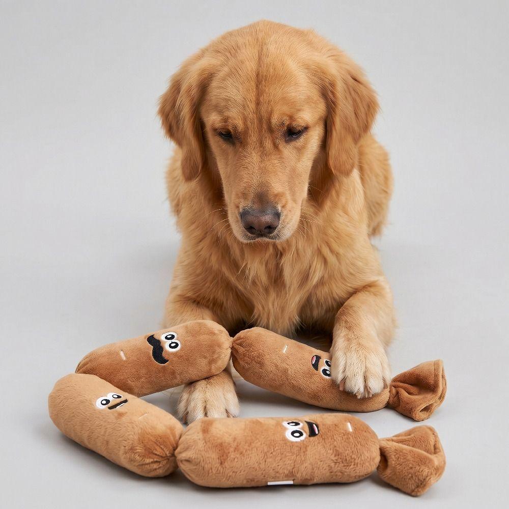 Funny Cartoon Sausage Sound Bite-resistant Wear-resistant Pet Chew Cleaning Tooth Soft Teeth Grinding Indoor Outdoor Use