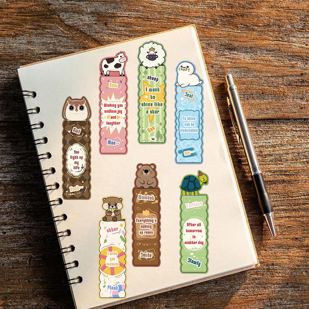 30PCS Animal Collection Theme Bookmark Waterproof Scrapbooking Reading Birthday Book PVC Card Phone School Refrigerator Bookmark