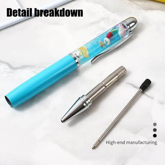 Ballpoint Pen 1.0mm Smooth Black Ink Pen Ergonomic Grip Unique Floating Liquid Desk Pen Relaxing Stress
