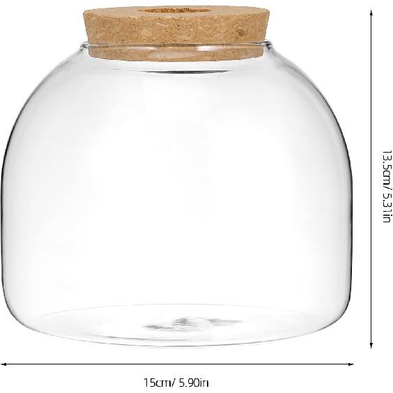 Стеклянный террариум-банка с деревянными пробками Стеклянный террариум для растений Микро-ландшафт Гидропонные растения Ваза-аквариум Контейнер