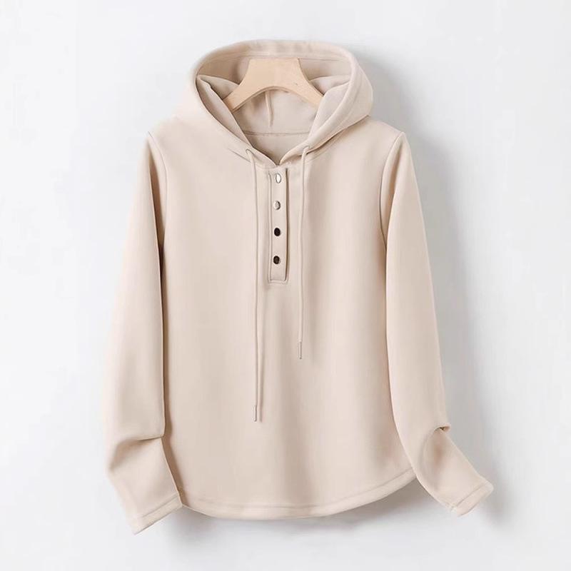 Podzimní dámská mikina s kapucí, stylová, volná a zeštíhlující, s dlouhým rukávem