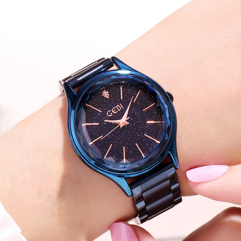 Star Surface Steel Belt Women'S Watch Simple Scale Waterproof Watch With Quartz Watch