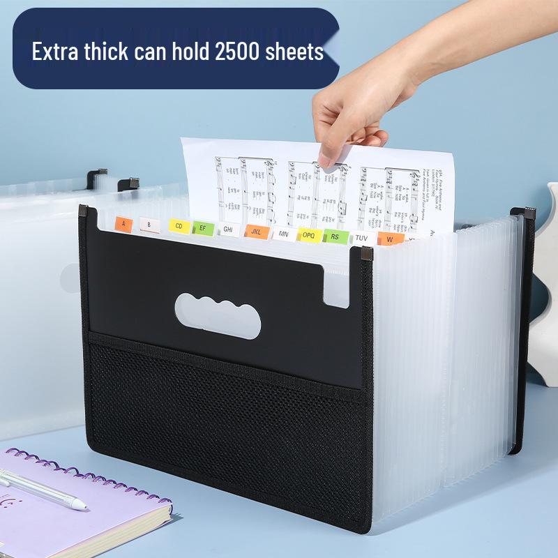 Desktop Stand-up Accordion Folder with 13/25 Pockets - Student Exam Paper Organizer