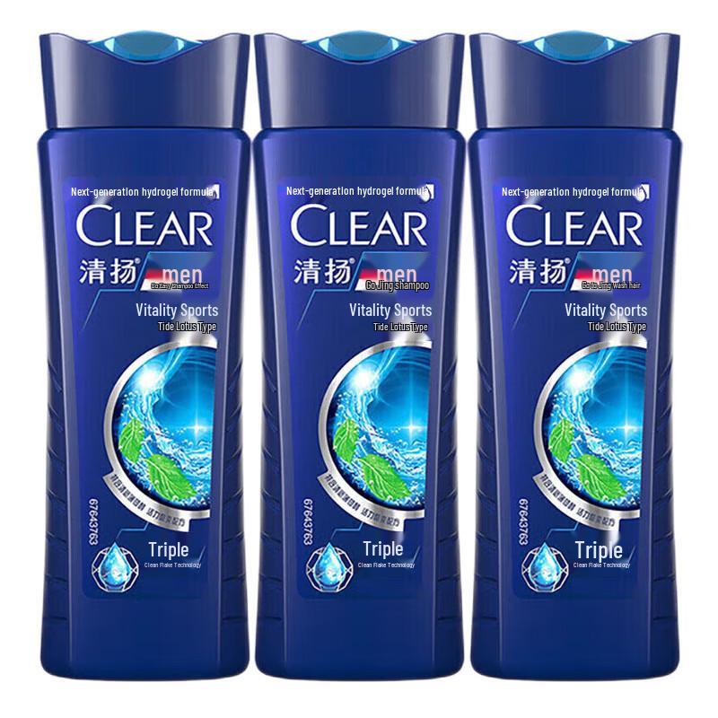 

Clear Men Anti-Dandruff Shampoo, Vitality Sport Mint, 3x200g