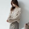 Women's Long Sleeve Sweater Off Shoulder Elegant Commuter Loose Fit Knit Top