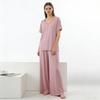 Modal Homewear 2pcs Pajamas Set Short Sleeve Tops and Trousers Solid Color Casual Loose Sleepwear Suit Plus Size Nightwear