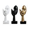 Modern Simple Creative Women Face Art Statue Abstract Character Resin Ornament for Office Study Room Living Room Bedroom Decor
