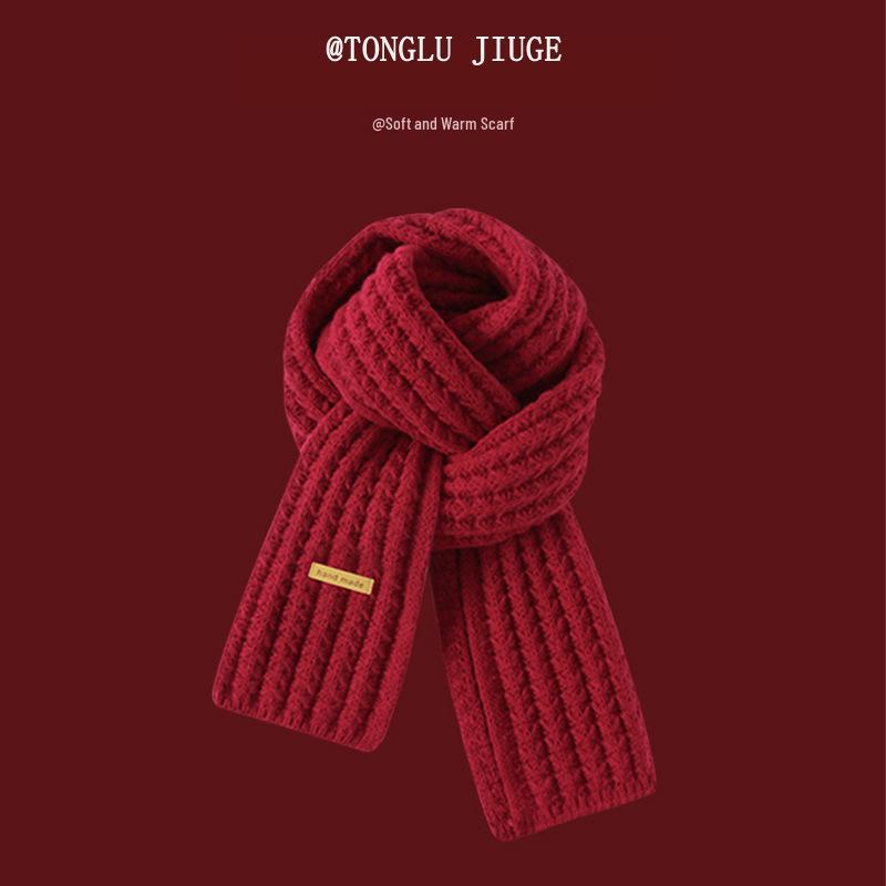 Red Plaid Scarf - Warm & Versatile Winter Gift for Women and Couples