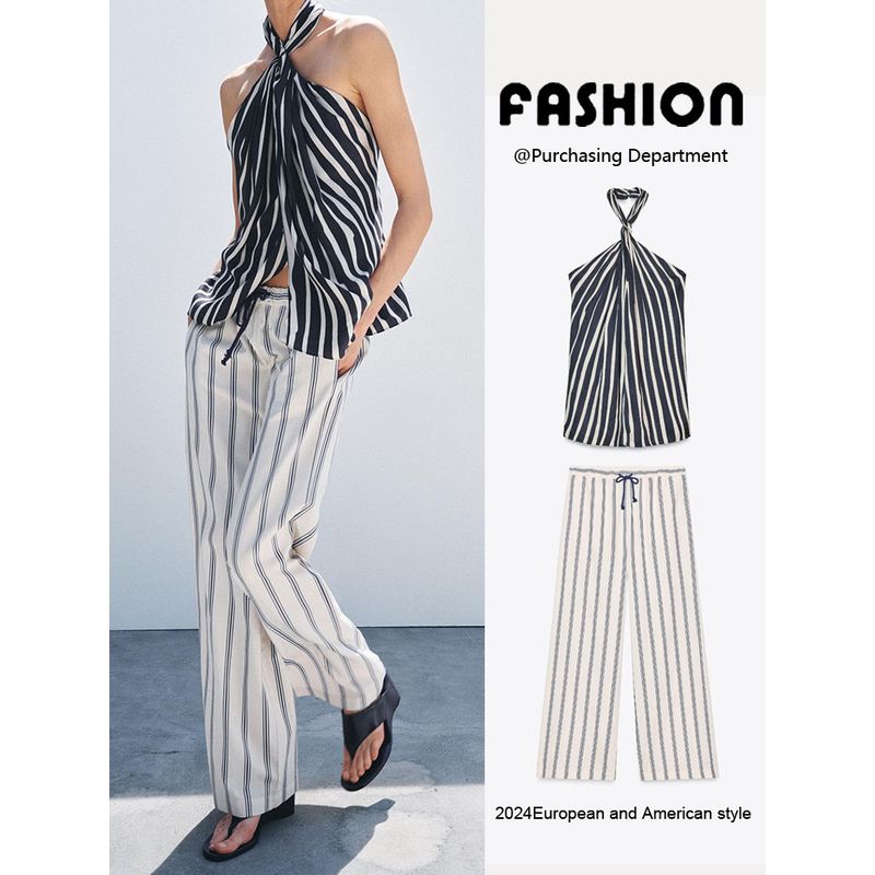 Za2025 Summer Women's Clothing Tops 2906096 104 Pleated Pants 7563045 712 Pants 2913097 104