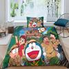 Utsøkt 3D Tegneserie Katt Bakgrunn D-Doraemon Trykk Sengetøy Sett Dynetrekk Dyne Seng Ungdom Barn Jenter Gutter Gave