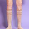 RNOT TWINKLE LACE KNEE SOCKS_BEIGE