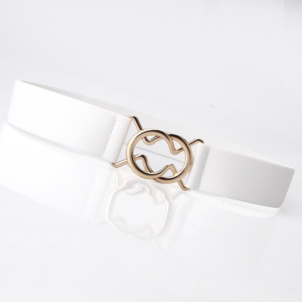 Adjustable Elastic Belt Versatile Metal Buckle Belt Casual Waist Belt  for Women