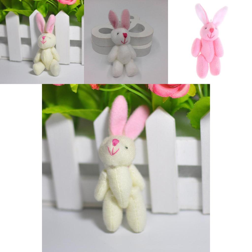 Niedliches 7,5 cm großes Mini-Kaninchen-Plüschtier, perfekt als Hochzeitsgeschenk oder Mitbringsel.