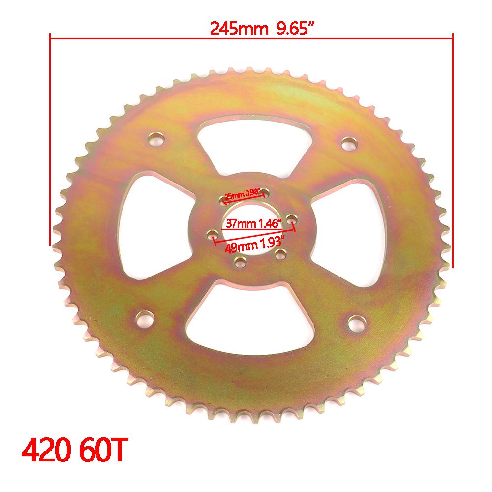 Pignon arrière 420-40T 50T 60T engrenage de scooter pour quad ATV 50cc-125cc pit buggy kart moto Accessoires 420 40T 50T 60T