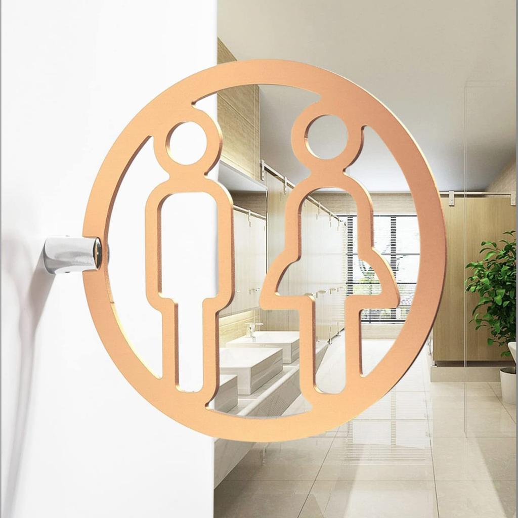 Stylish Restroom Wall Decoration Sign Acrylic Bathroom Signage Clear Washroom Marker for Offices Restaurants Hotel