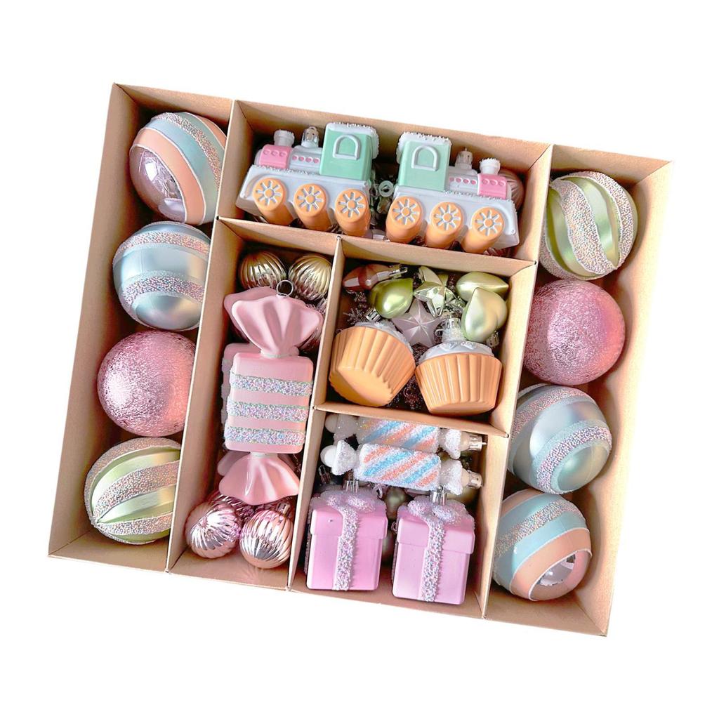 Christmas Baubles Hanging Pendants Set Assorted for Table Centerpieces