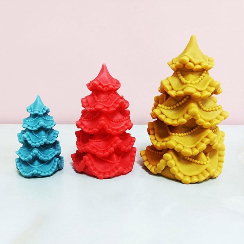 Silicone Molds Christmas Tree Candle Molds Handmade Casting Molds Ornament Molds Craft Supplies Plaster Molds