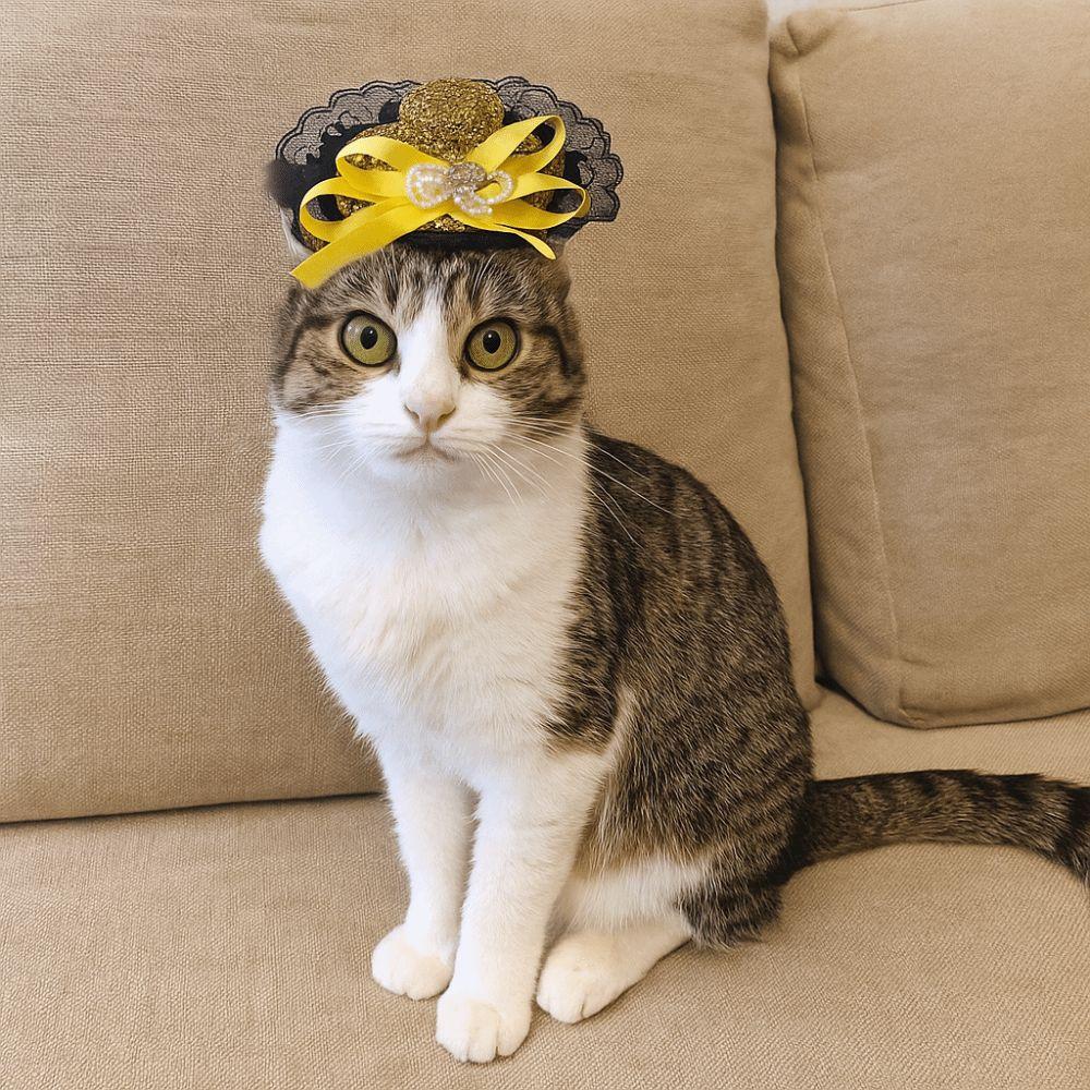Sequin Pet Halloween Hat Adjustable Pet Decorative Hat Pet Accessories Cat Lace Hat  Photo Prop