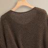 Women's Hollow Knit Wool Blend Sweater Top