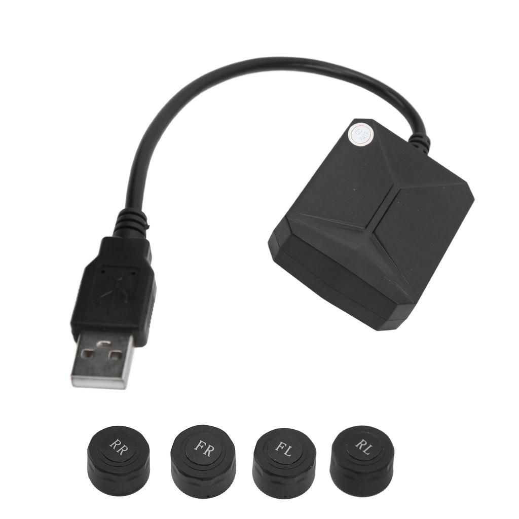 Tire Pressure Monitoring System with Wireless 4 Internal External Sensor for Android Navigation USB Interface Universal