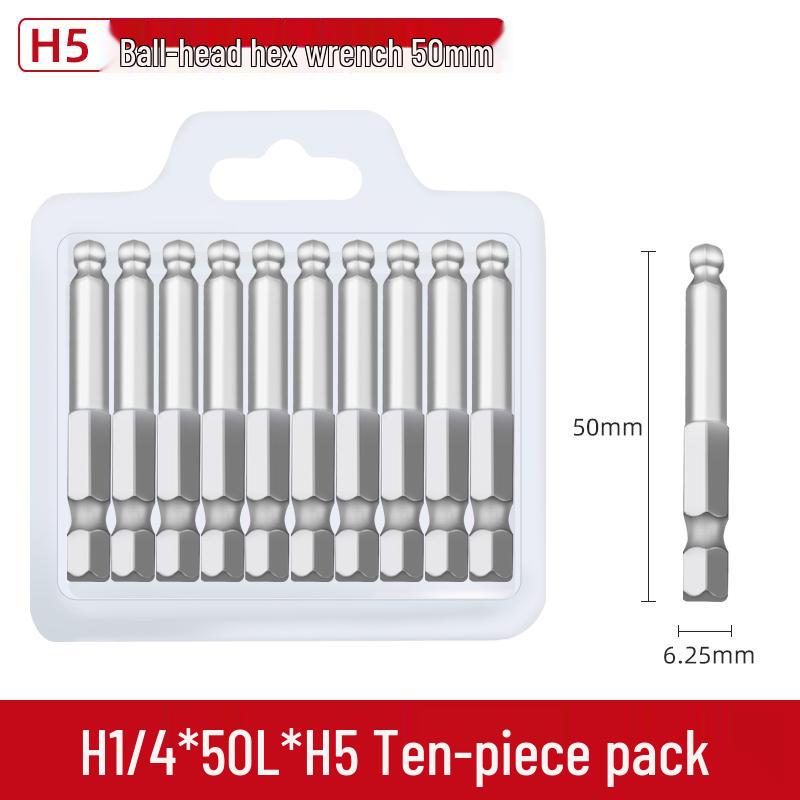 Short Magnetic Ball-Head Hex Socket Driver Bits for Electric and Pneumatic Screwdrivers