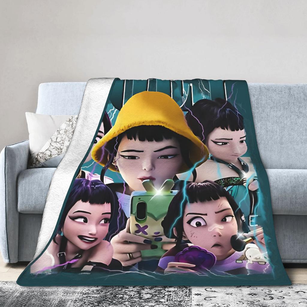ZOEY HUNTRX - HUNTRIX K-Kpop D-Demon H-Hunters Flannel Throw Blankets  Blanket for Home Outdoor Warm Bed Rug,