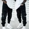 Men Cargo Pants Ankle-banded Reflective Patchwork Multi Pockets Loose Casual Straight Leg
