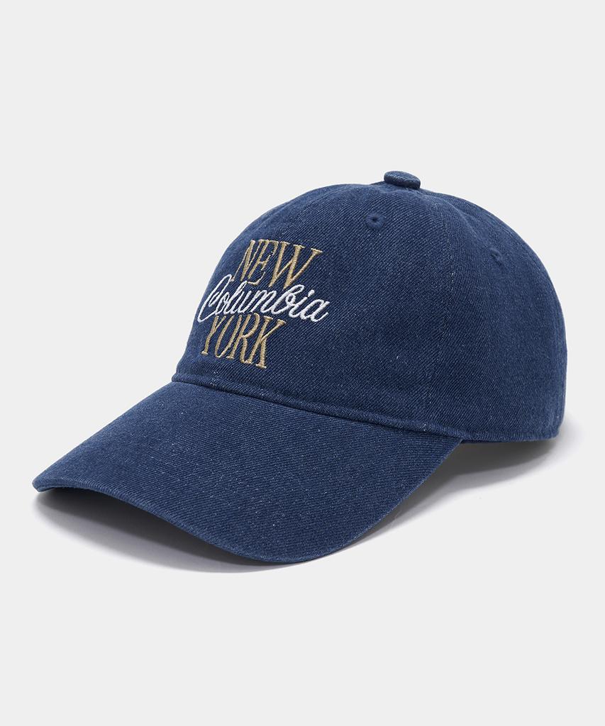 COLUMBIA UNIVERSITY New York Emb 6 Panel Denim Cap_Midnight Jean