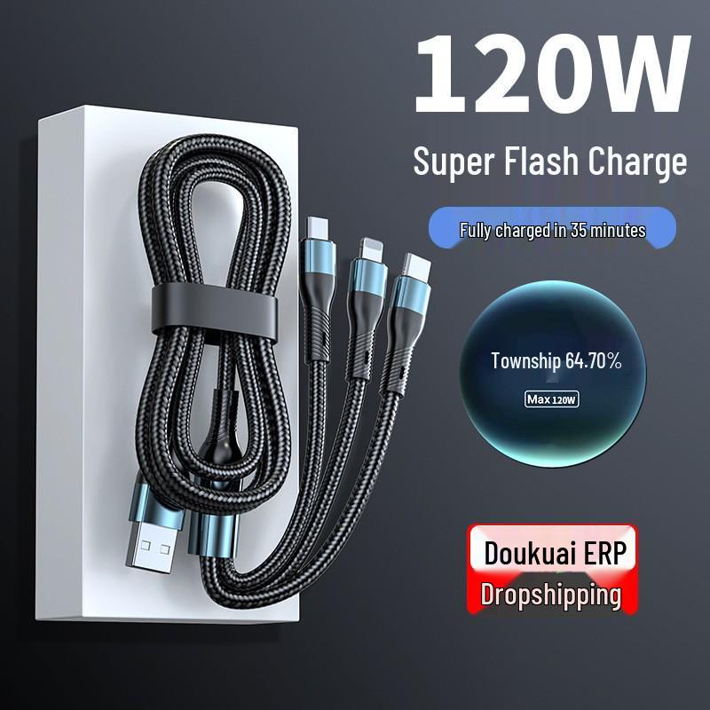 Huawei Universal 120W Fast Charge 3-in-1 Type-C Car Charger Cable