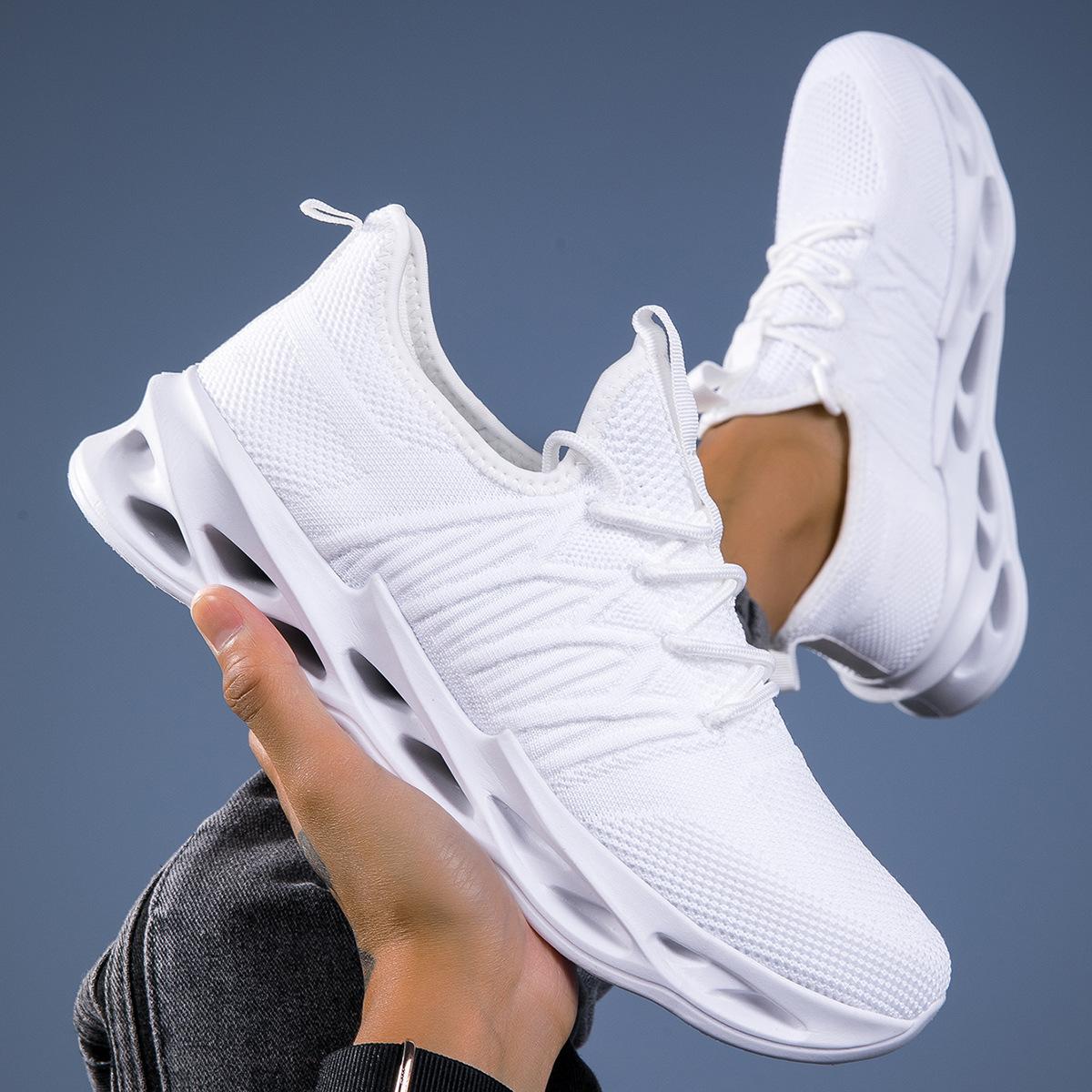 

Spring and Autumn Blade Breathable Mesh Shoes Versatile Running Sports Trend Shoes Women s Shoes Flying Woven Shoes 36 белый
