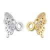 ZHUKOU Butterfly Wings 3D Zirconia Pearl Spacer Handmade DIY Bracelet Necklace Accessories: VZ407B