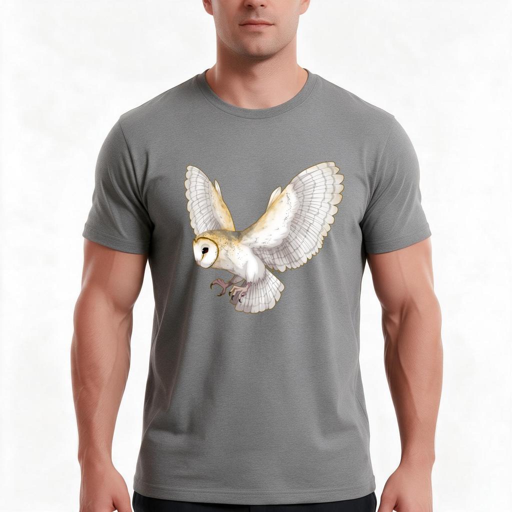 Barn Owl TShirt Summer Casual Cotton Tee Oversized Streetwear Tops Vintage Graphic Print Loose Fit Short Sleeve