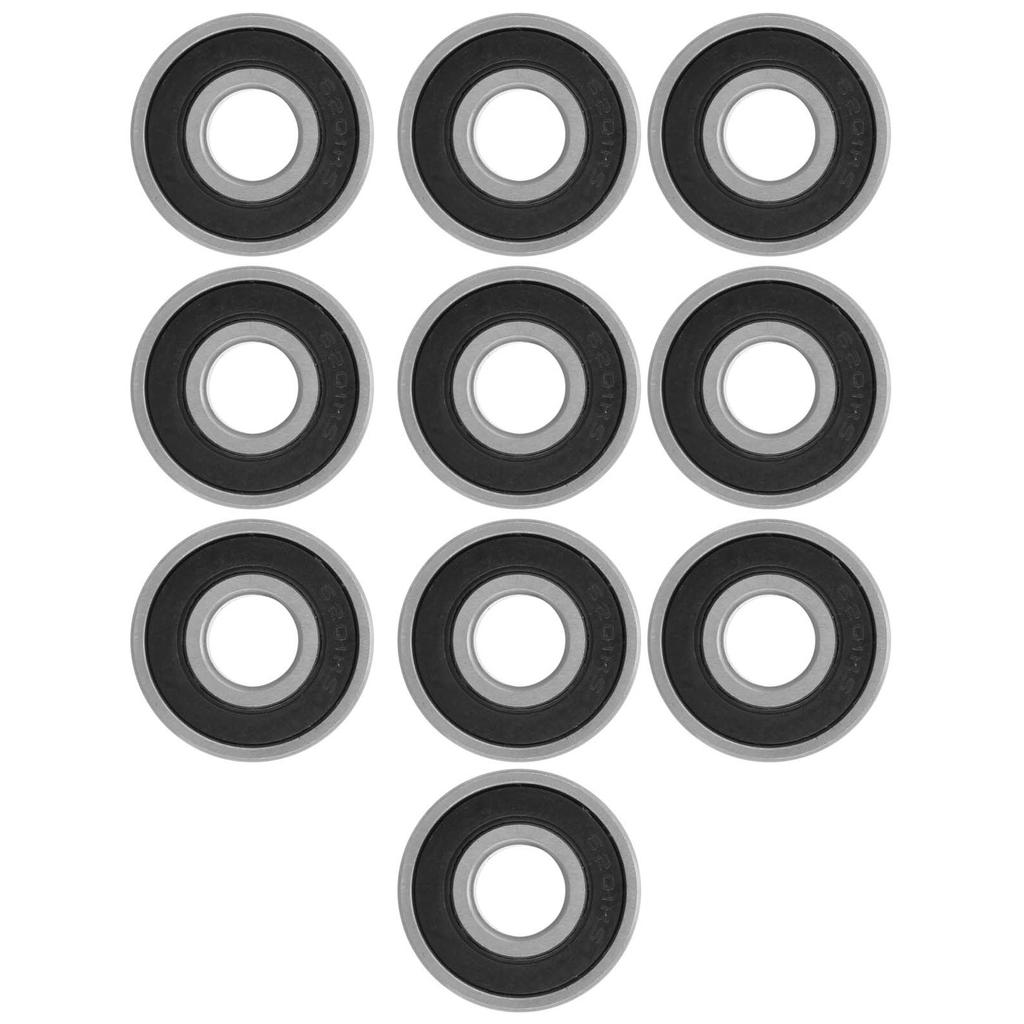 10Pcs 6201‑RS Bearing Steel Deep Groove Ball Bearing 12mm