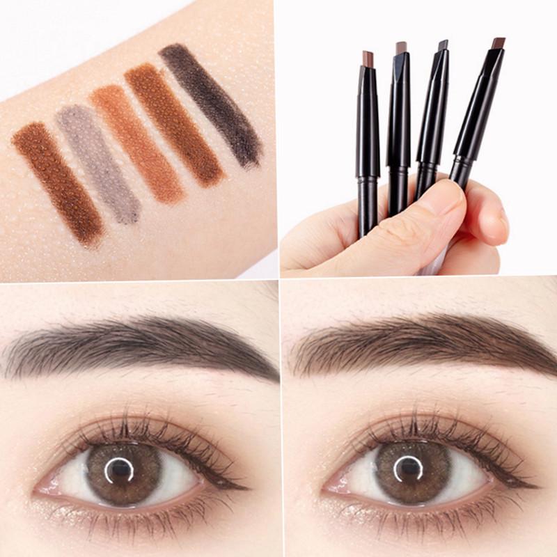 Dual-Ended Rotating Eyebrow Pencil with Waterproof, Smudge-Proof Refill Core