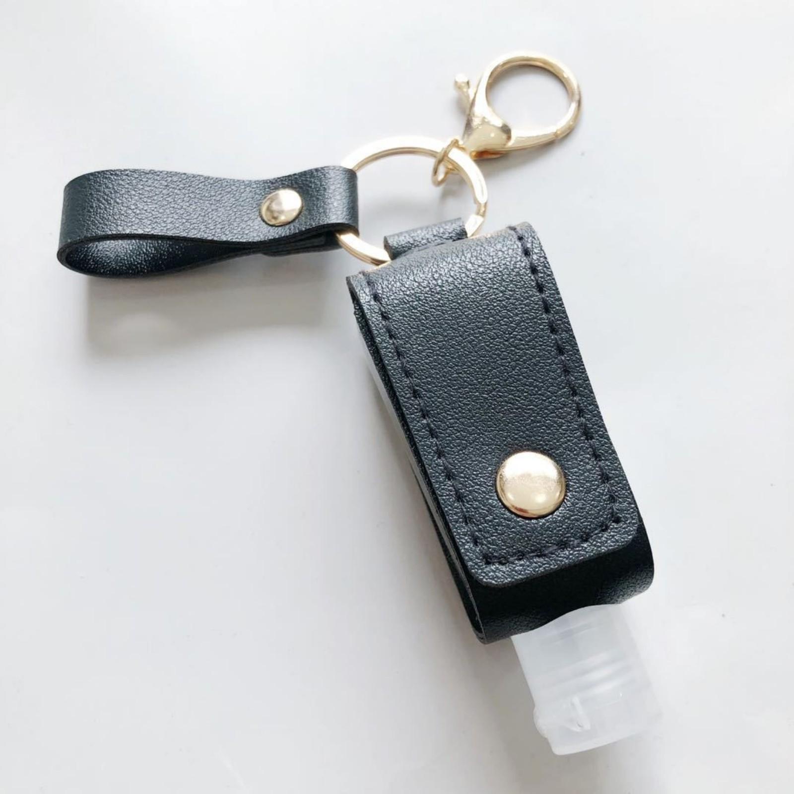 

Брелок в виде многоразовой дорожной бутылки с дезинфицирующей жидкостью для рук One Size чёрный