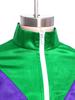 Kids Horse Rider Costume Color Block Mock Neck Zip Up Top Equestrian Training Competition Long Sleeve Outwear