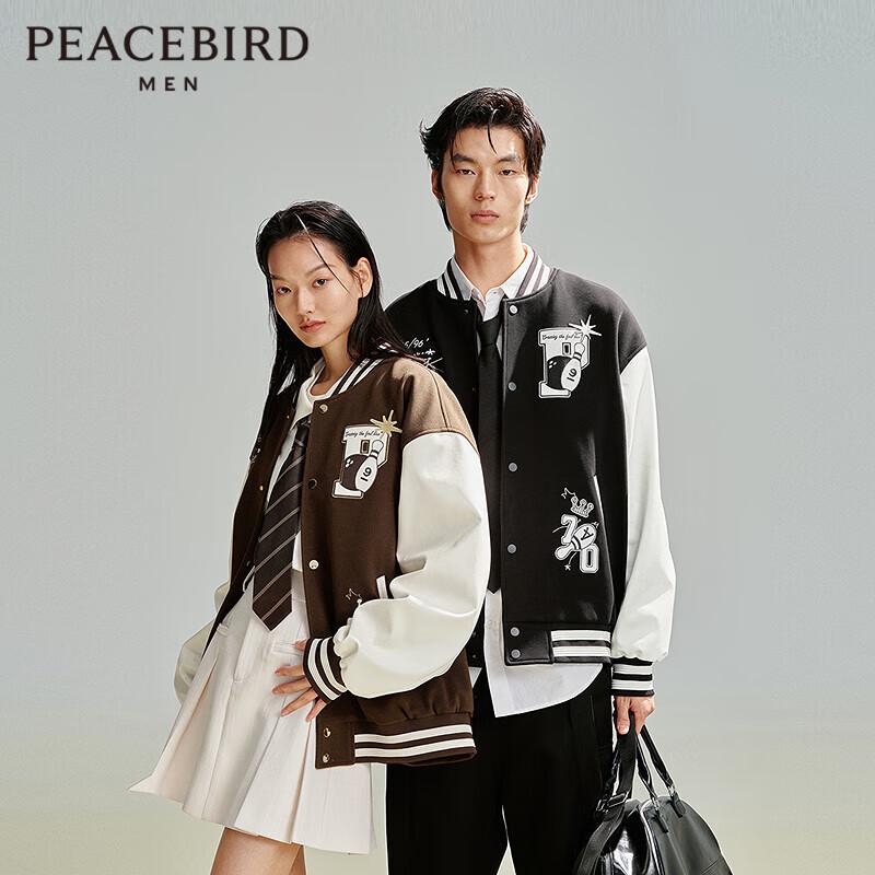 Peacebird Men's Embroidered Casual Baseball Jacket