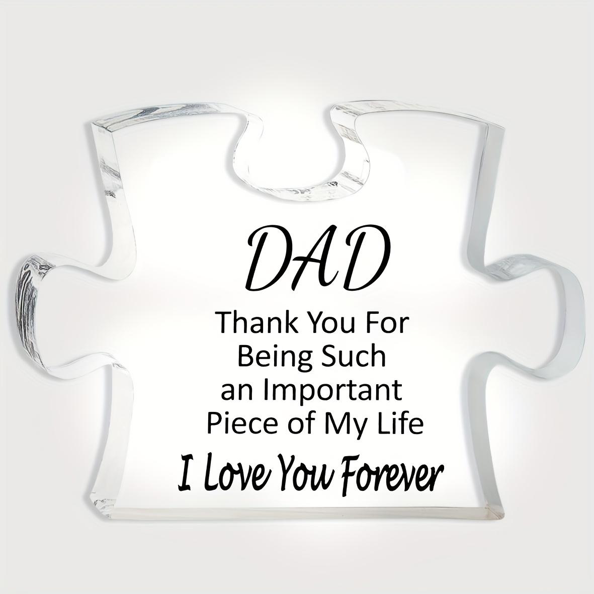 Puzzle Plaque - Vintage Father S Day, Birthday & Christmas Gift with  Thank You for Being An Important Piece of My Life I Love You Forever , for Dad 9.5*7cm