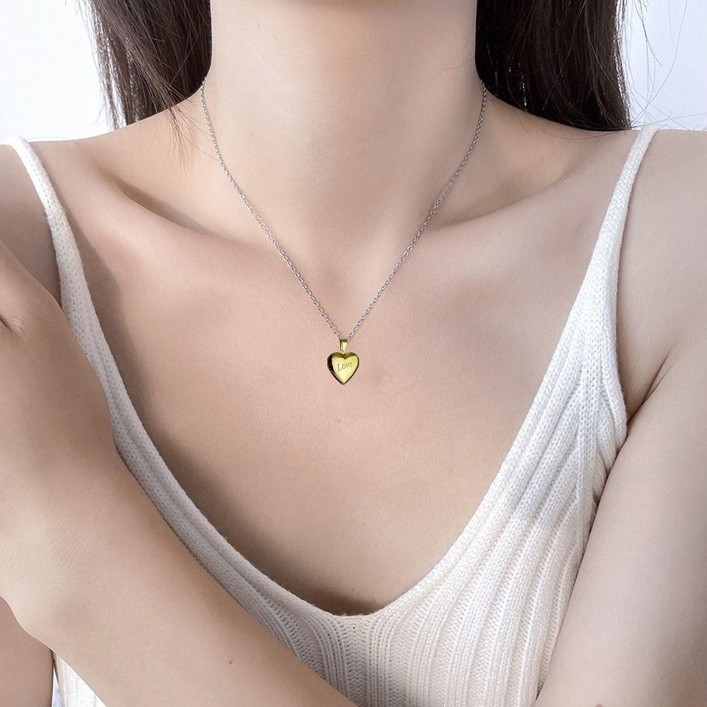 Heart Pendant Sweater Chain DIY Lovers Choker Necklace Chic Love Envelope Necklace  Couple