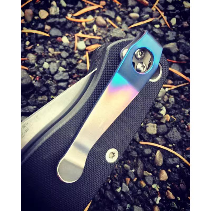Black Top Quality Titanium Pocket Knife Clip Kydex Back Clips Waist Clip for C81 C10 C11 Folding Knife Back Clip