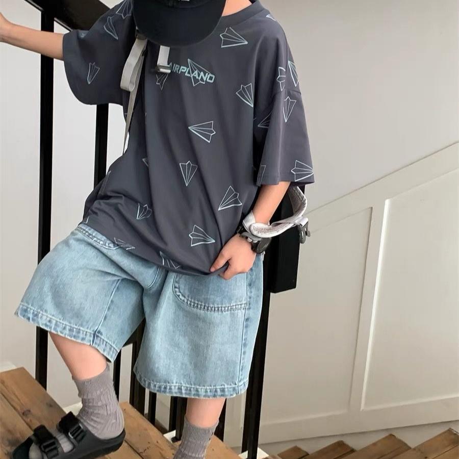 Kalhoty Dětské džínové šortky Letní chlapecké tenké kalhoty Volné ležérní tříčtvrteční kalhoty Chlapecký trend