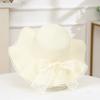 Lace Bow Big Brim Straw Hat Spring and Summer New Sunscreen Beach Sun Hat Fresh and Sweet Bucket Hat