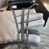 [Pre-Owned] Wangloc Chain Detachable Rhinestone Shoulder Crossbody Bag - Excellent #BAD1JK