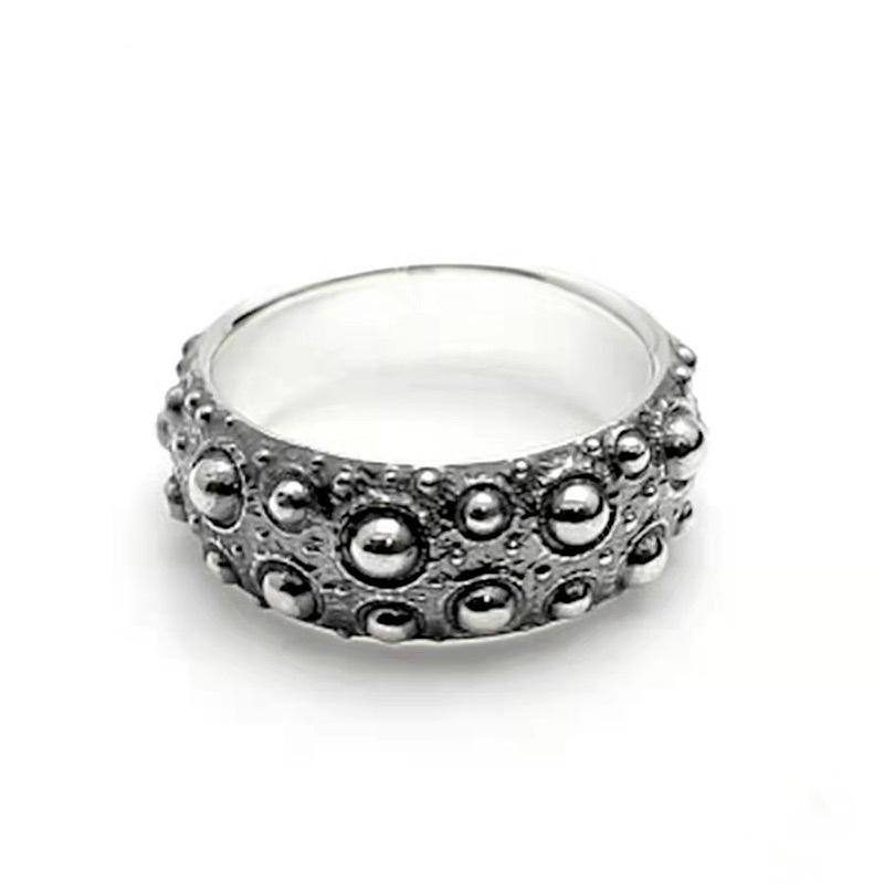 Yintai Feifei Original Thai Silver Cthulhu Ring: Retro, Distressed, Adjustable Men's Finger Ring.